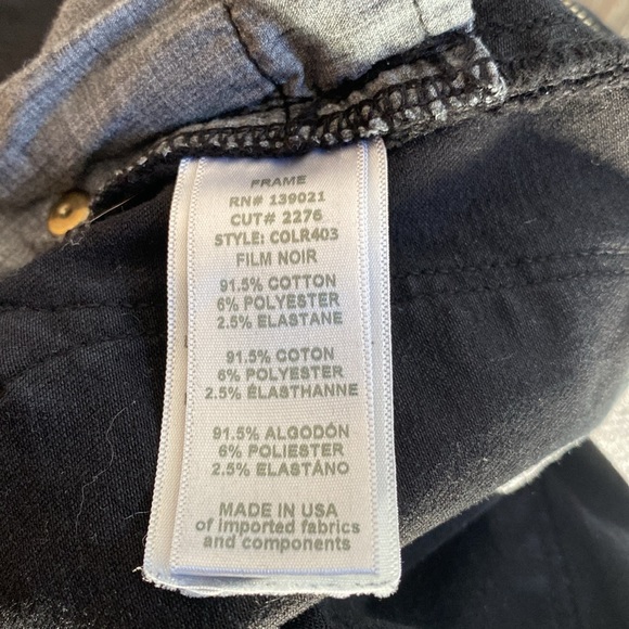 Frame denim Los Angeles in skinny de Jeanne, size 26 black distressed. - Picture 7 of 10